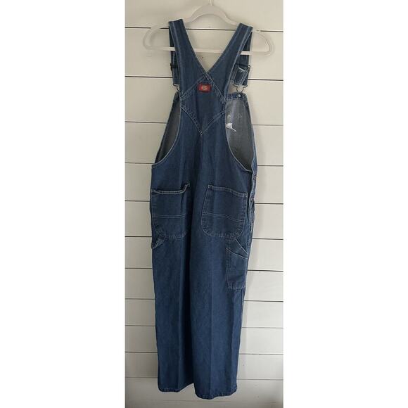 Bib Overalls Dickies Mens Blue Denim Work Wear Made in Mexico 8396SNB 36 X 30 - Picture 3 of 11